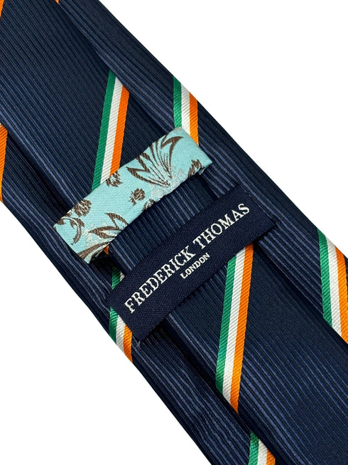 navy dark blue tie with Irish Ireland flag design